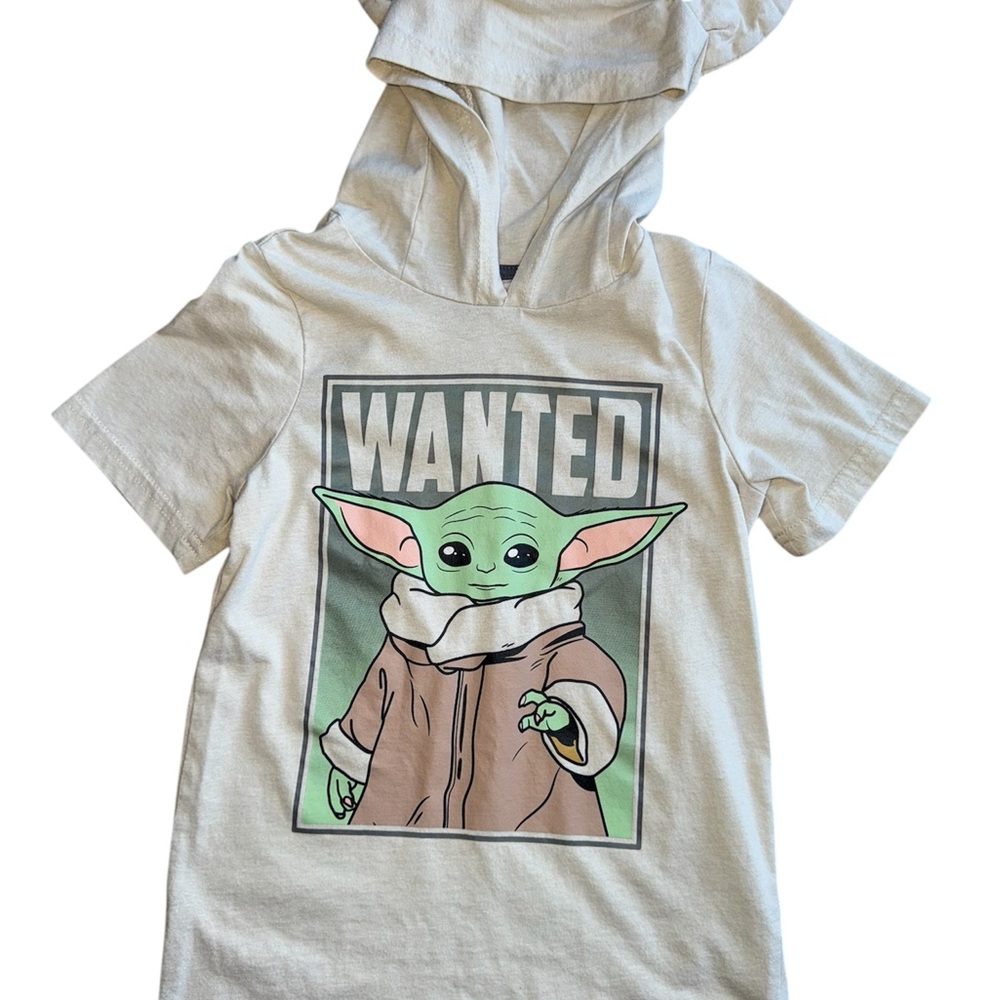 Star Wars Baby Yoda Grogu Hooded Shirt Kids Size 6